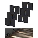 LEONLITE 6-Pack 5CCT LED Step Light, Dimmable Pin Hole, Black, Horizontal