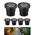 LEONLITE 6-Pack Dia. 4 Inch 5CCT Well Light Grated Top Black