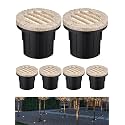 LEONLITE 6-Pack Dia. 4 Inch 3000K Well Lights Grated Top Rock Color