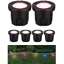 LEONLITE 6-Pack Dia. 4 Inch RGBCW Well Lights, Flat Top, Black