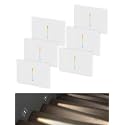 LEONLITE 6-Pack 5CCT LED Step Light, Dimmable Pin Hole, White, Horizontal