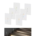 LEONLITE 6-Pack 5CCT LED Step Light, Dimmable Pin Hole, White, Vertical