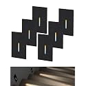 LEONLITE 6-Pack 5CCT LED Step Light, Dimmable Pin Hole, Black, Vertical