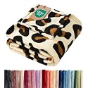 Leopard Print Blanket Twin XL Size - Flannel Fleece Blanket - Dorm Room