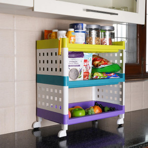 LEOPAX 3 Layers Plastic Rolling Storage Rack