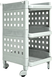 LEOPAX 3 Tier Stackable Shelf Utility Rolling