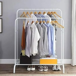 leopax heavy duty rolling garment rack metal clothing hanger clothe rail with wheels coat rack for coats shirts dress - black - 100 x 37 x 154cm