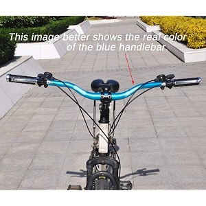 leosportz cycle handlebar for bicycles - bmx bikes handle bars aluminum  mountain bikes handlebar for adult bikes  lightweight 350g bike handlebar blue