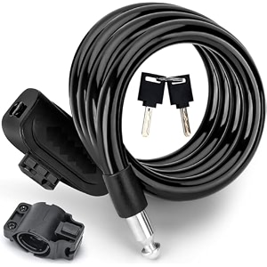 leosportz cycle lock with key - heavy duty advanced locks for bike riders with bracketadvanced  anti theft lock thickness 9mm x 25 feet black 9mm