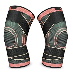 leosportz fabric knee caps for men women gym workout pack of two-knee support for knee pain with knee bandextra compression knee sleeves leg supporter for gym xl black n orange