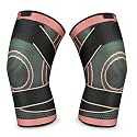 Leosportz Fabric Knee Caps For Men Women Gym Workout(Pack Of Two)-Knee Support For Knee Pain With Knee Band|Extra Compression Knee Sleeves Leg Supporter For Gym (L, Black N Orange)