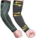 Leosportz Silicone Elbow Support For Gym-Full Arm Sleeves Elbow Band Compression Sleeves Braces For Elbow For Men&amp;Women Tennis,Badminton,Arthritis,Weightlifting,Workouts,Lymphedema(Medium,Green)