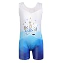 Leotards for Girls Gymnastics Toddler Dance Biketards Mermaid Unicorn Athletic Dance Wear Shiny Rainbow Blue Hotpink