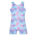 Leotards for Girls Gymnastics Toddler Dance Biketards Mermaid Unicorn Athletic Dance Wear Shiny Rainbow Blue Hotpink