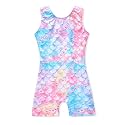 Leotards for Girls Gymnastics Toddler Dance Biketards Mermaid Unicorn Athletic Dance Wear Shiny Rainbow Blue Hotpink