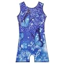 Leotards for Girls Gymnastics Toddler Dance Biketards Mermaid Unicorn Athletic Dance Wear Shiny Rainbow Blue Hotpink