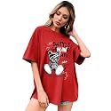 LEOTUDE Cotton Blend Printed Half Sleeve Oversized
