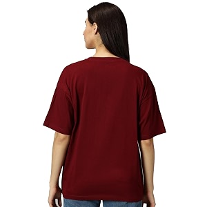 LEOTUDE Half Sleeve Cottonblend Oversized Tshirt for