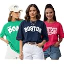 LEOTUDE Half Sleeve Cottonblend Oversized Tshirt for