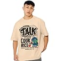 LEOTUDE Half Sleeve Oversized Cottonblend Round Neck