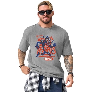 LEOTUDE Mens Cottonblend Oversized Round Neck T-Shirt