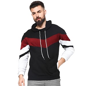 LEOTUDE Mens Loop Knit Round Neck Hoodies