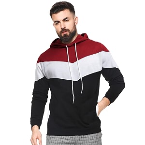 LEOTUDE Mens Loop Knit Round Neck Hoodies