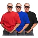 LEOTUDE Men39s Oversized Cottonblend Half Sleeve Round