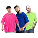 LEOTUDE Men39s Oversized Cottonblend Half Sleeve Round