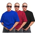 LEOTUDE Men39s Oversized Cottonblend Half Sleeve Round