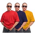 LEOTUDE Men39s Oversized Cottonblend Half Sleeve Round