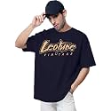 LEOTUDE Men39s Oversized Cottonblend Half Sleeve Printed