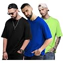 LEOTUDE Men39s Oversized Cottonblend Half Sleeve Round