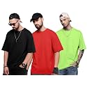 LEOTUDE Men39s Oversized Cottonblend Half Sleeve Round