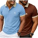 LEOTUDE Men39s Polo Neck Matty Half Sleeve