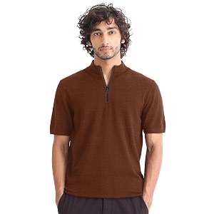 LEOTUDE Mens Polo Zipper Collor Neck Regular