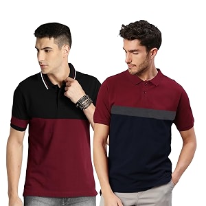 leotude men39s regular fit matty polo t-shirt combo pack of 2