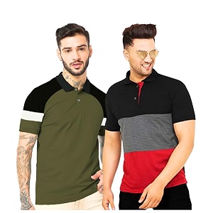 leotude men39s regular fit matty polo t-shirt combo pack of 2