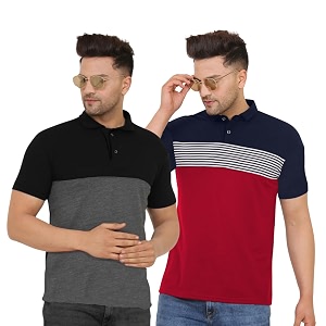 leotude men39s regular fit matty polo t-shirt combo pack of 2