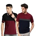 LEOTUDE Men's Regular Fit Matty Polo T-Shirt Combo (Pack of 2)