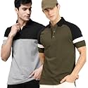 LEOTUDE Men's Regular Fit Matty Polo T-Shirt Combo (Pack of 2)