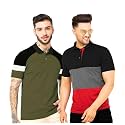 LEOTUDE Men's Regular Fit Matty Polo T-Shirt Combo (Pack of 2)