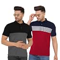 LEOTUDE Men's Regular Fit Matty Polo T-Shirt Combo (Pack of 2)