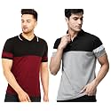 LEOTUDE Men's Regular Fit Matty Polo T-Shirt Combo (Pack of 2)