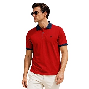 LEOTUDE Mens Solid Red Polo T-Shirt with