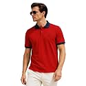 LEOTUDE Men39s Solid Red Polo T-Shirt with