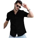 LEOTUDE Men39s Cotton Blend Solid Half Sleeve