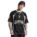 LEOTUDE Mens Oversized Sports Jersey T-Shirt 