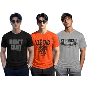 leotude mens polycotton boxy regular fit printed half sleeve round neck combo dailywear amp gym tshirts for man colour multicolor
