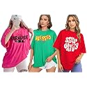 LEOTUDE Oversized Cotton Blend Printed Women39s T-Shirts